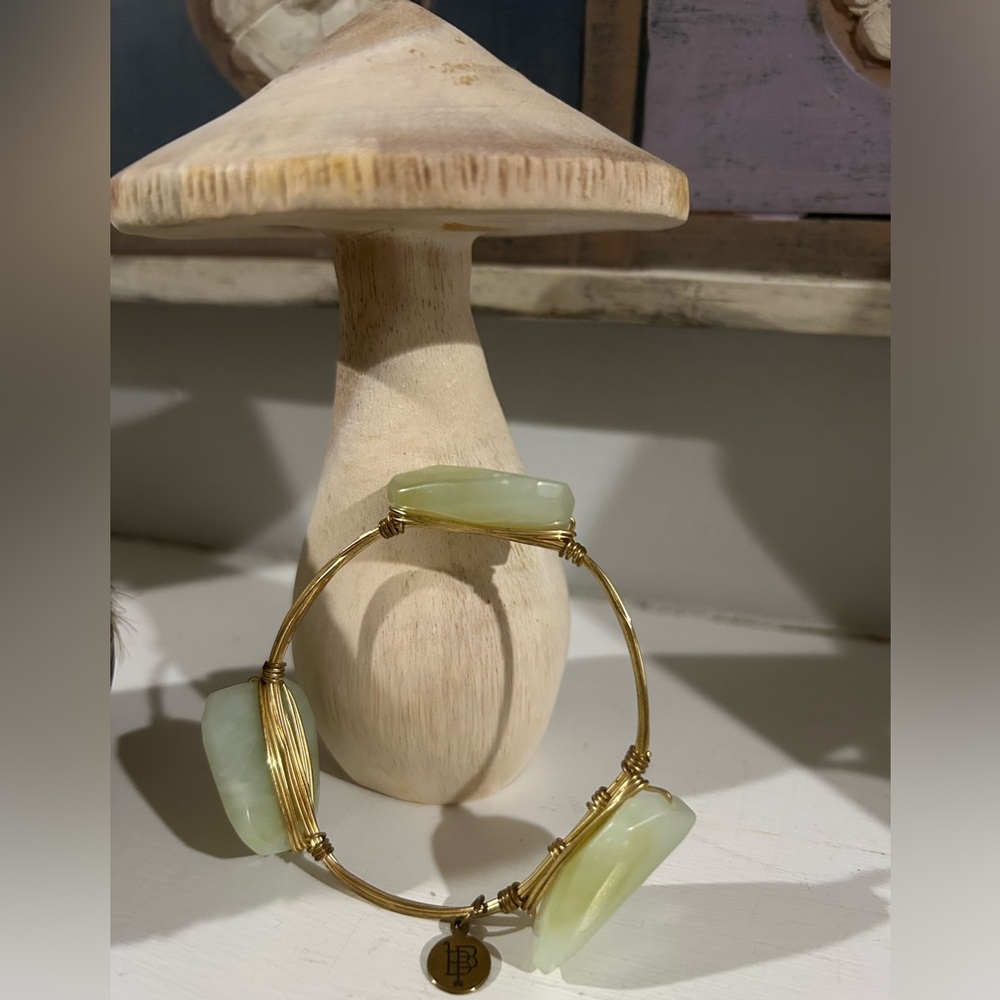 Bourbon and Bowties Bangle w/ Light Green Stone